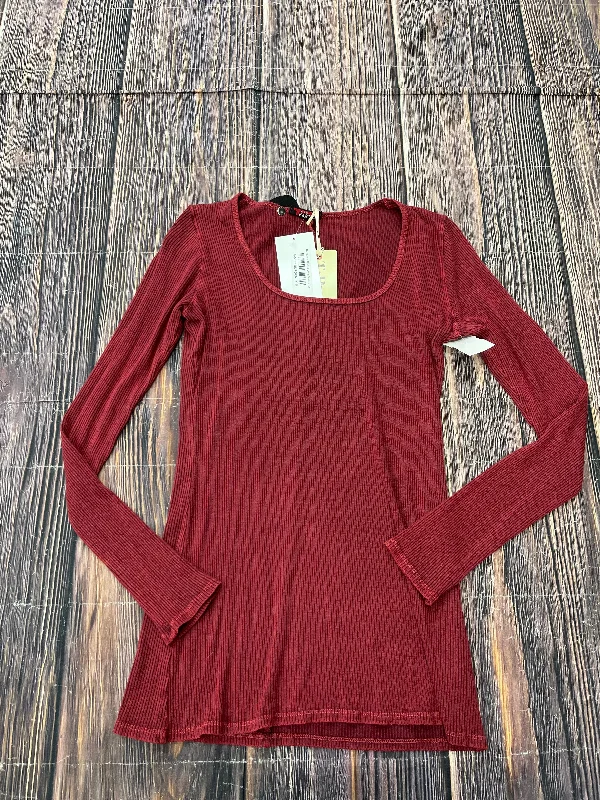 Top Long Sleeve Basic By T Party In Red, Size: M