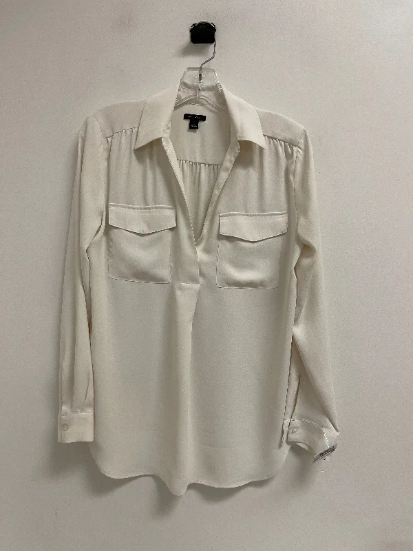 Top Long Sleeve By Ann Taylor In Cream, Size: S