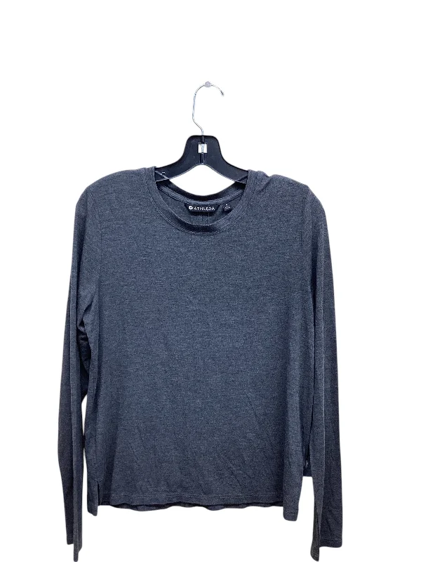 Top Long Sleeve By Athleta In Grey, Size: S