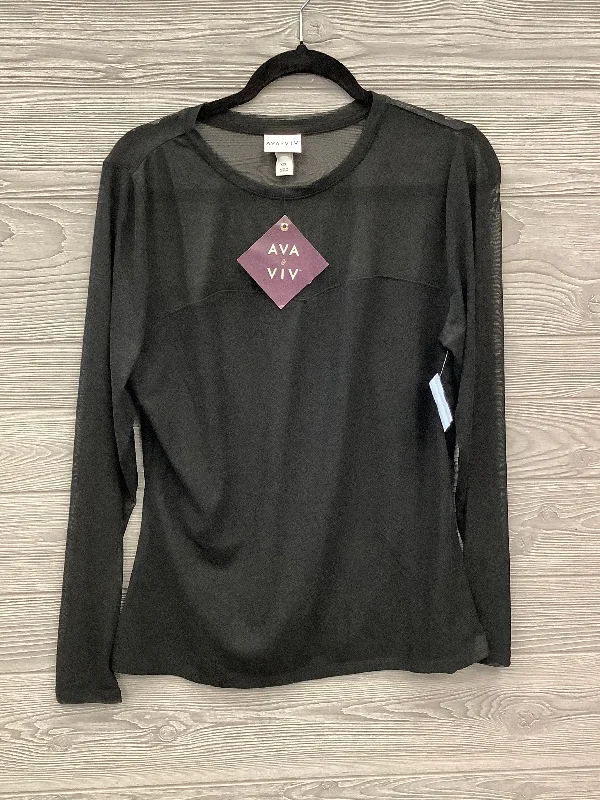 Top Long Sleeve By Ava & Viv In Black, Size: Xxl