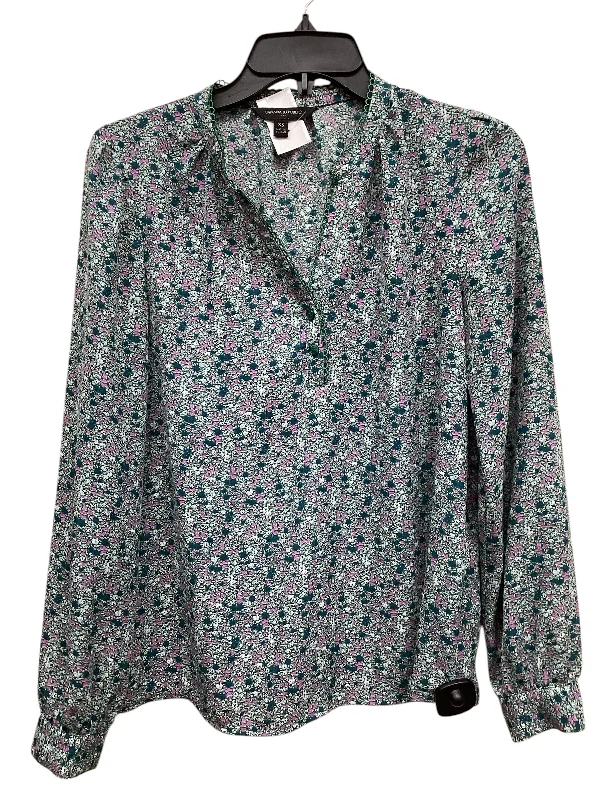 Top Long Sleeve By Banana Republic In Floral Print, Size: Xs