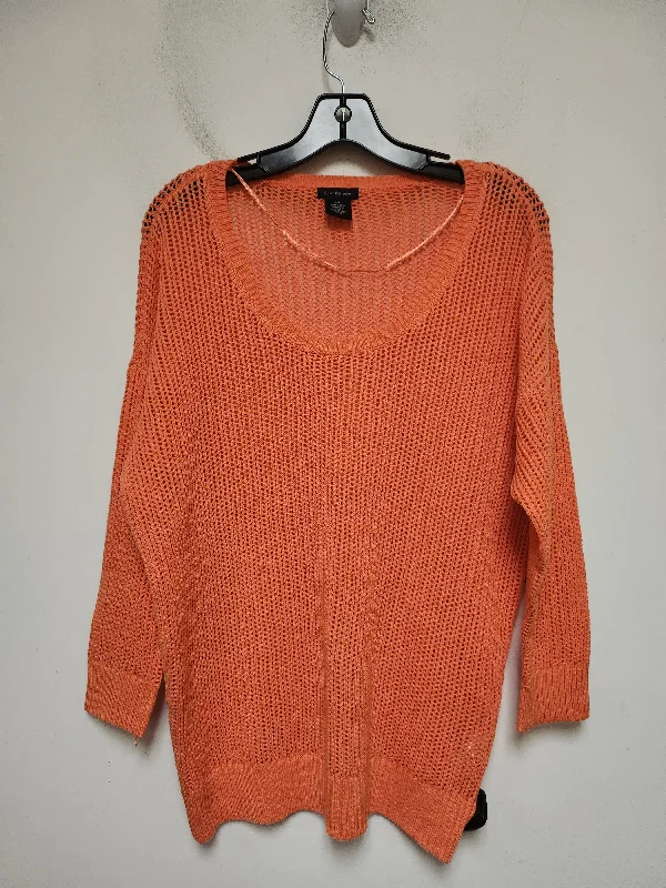 Top Long Sleeve By Calvin Klein In Orange, Size: L