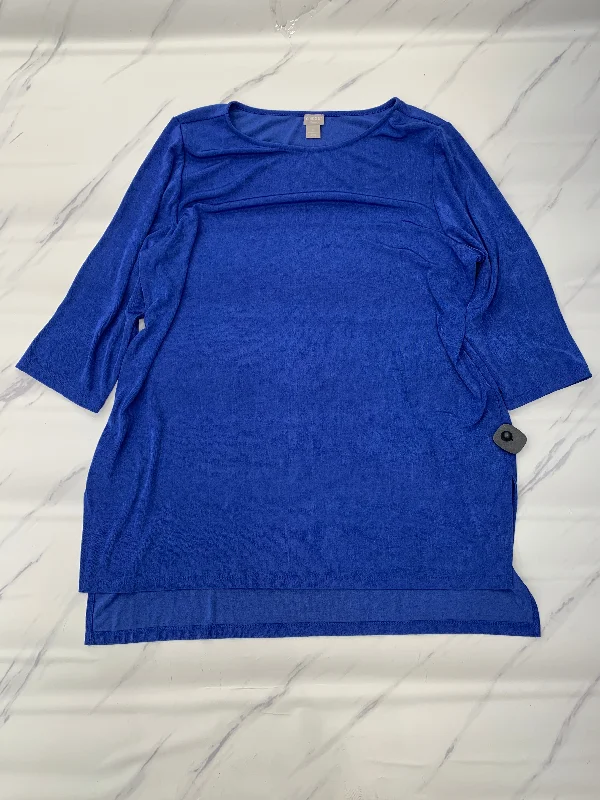 Top Long Sleeve By Chicos In Blue, Size: Xxl