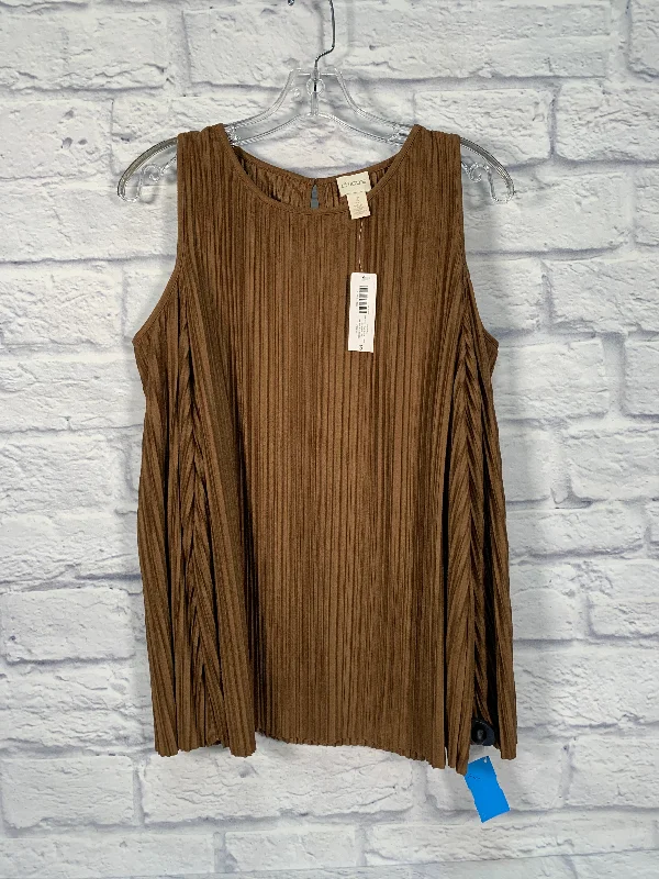 Top Long Sleeve By Chicos In Brown, Size: Xl