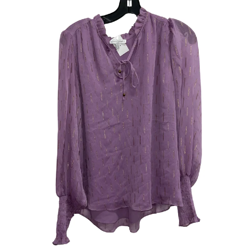 Top Long Sleeve By Clothes Mentor In Purple & Silver, Size: M