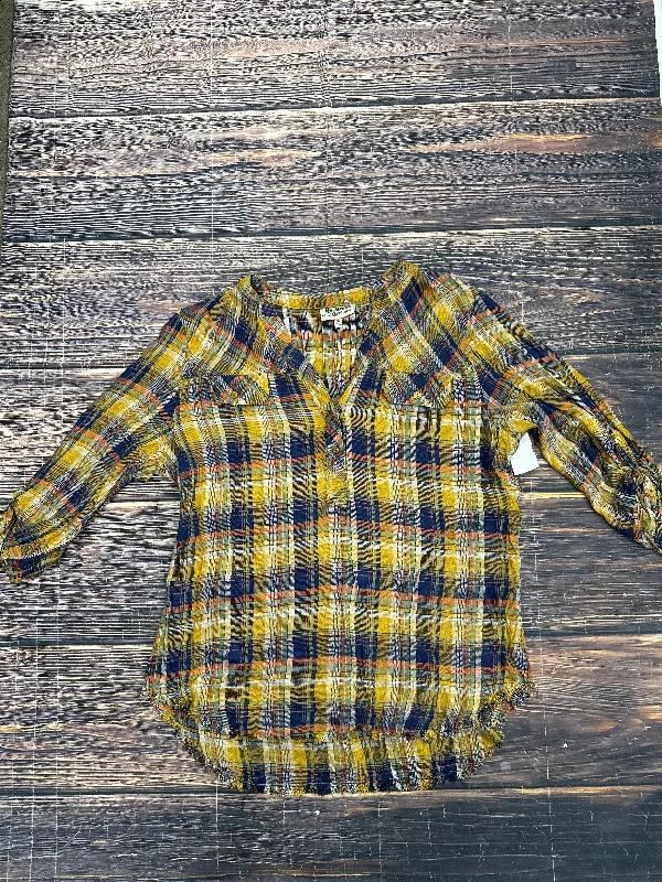 Top Long Sleeve By Clothes Mentor In Yellow, Size: Xl