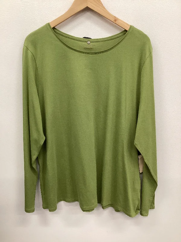 Top Long Sleeve By Coldwater Creek In Green, Size: 2x