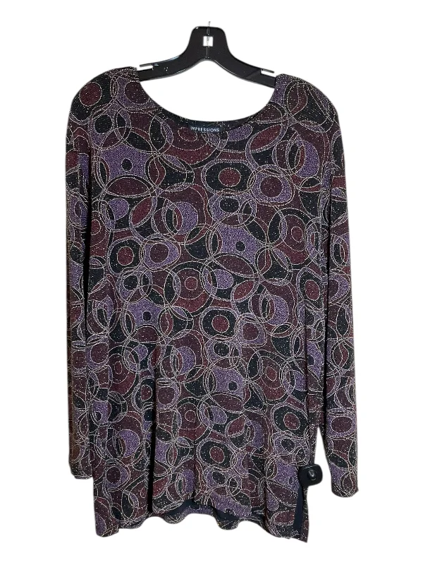 Top Long Sleeve By Impressions In Multi-colored, Size: Xl