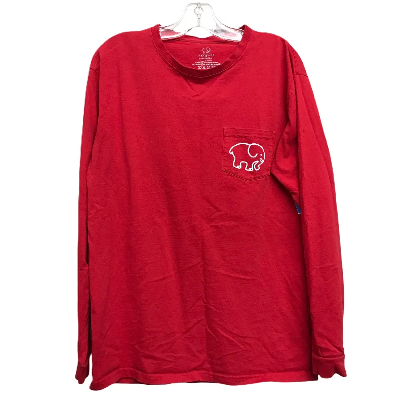 Top Long Sleeve By Ivory Ella In Red, Size: M