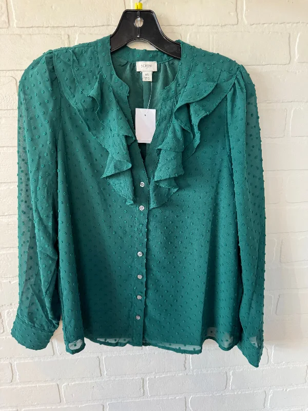 Top Long Sleeve By J. Crew In Green, Size: Xs