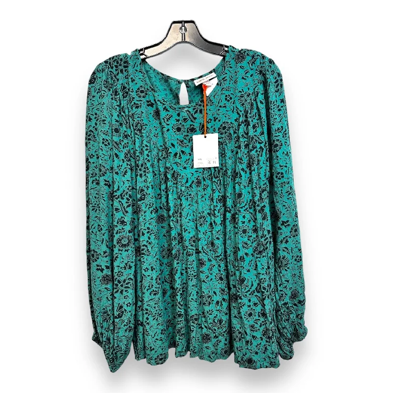 Top Long Sleeve By Knox Rose In Kelly Green, Size: Xxl