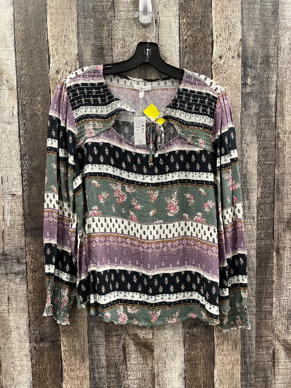 Top Long Sleeve By Maurices In Multi-colored, Size: L