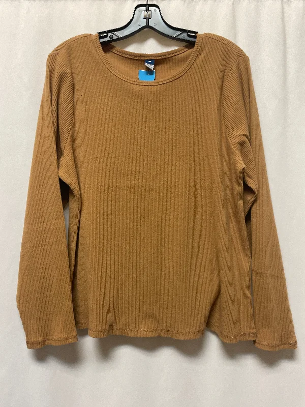 Top Long Sleeve By Old Navy In Brown, Size: Xxl