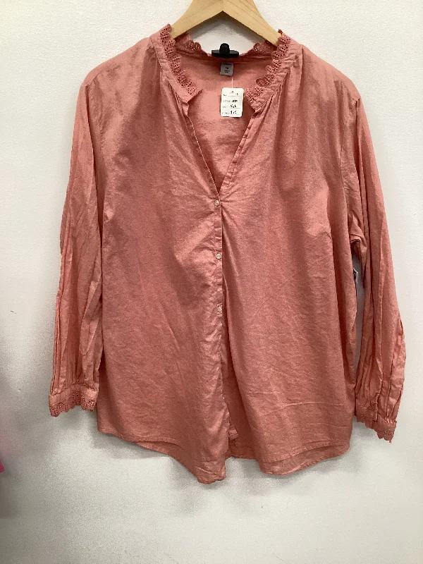 Top Long Sleeve By Old Navy In Pink, Size: Xxl