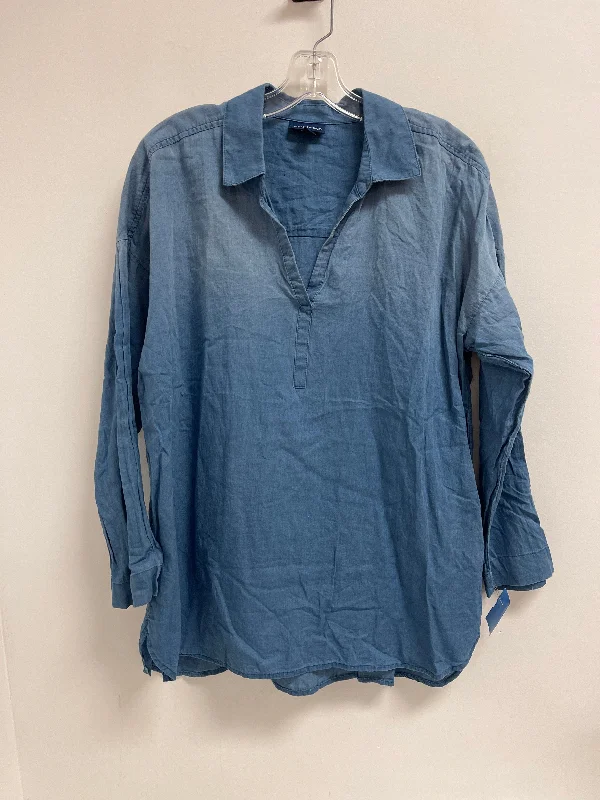 Top Long Sleeve By Pure Jill In Blue, Size: Mp