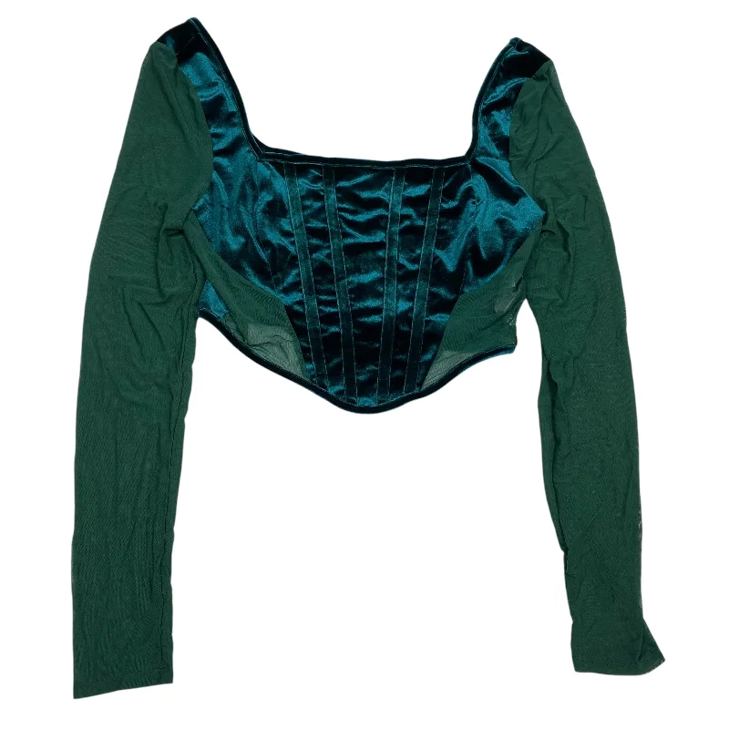 Top Long Sleeve By Shein In Green, Size: L