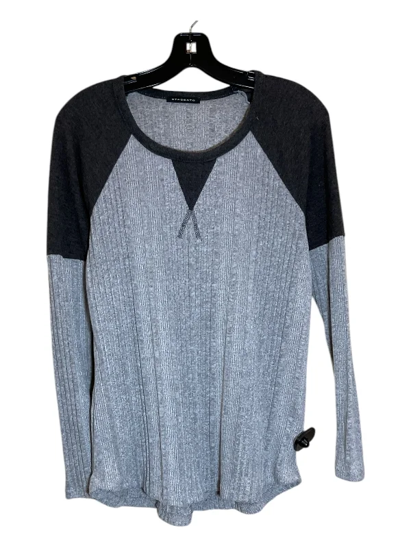 Top Long Sleeve By Staccato In Grey, Size: S