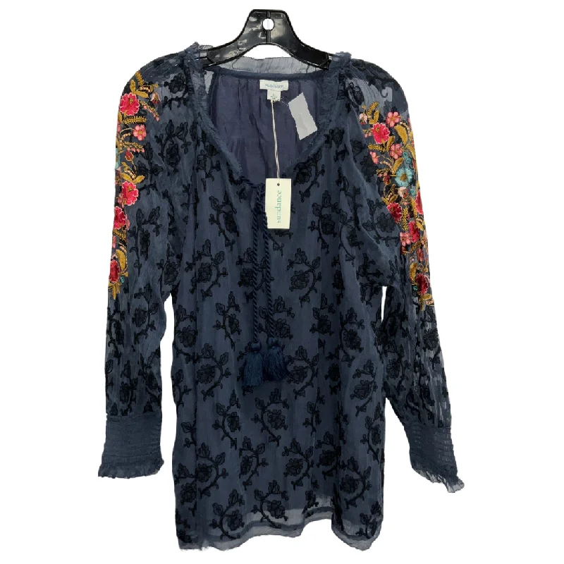 Top Long Sleeve By Sundance In Navy, Size: L