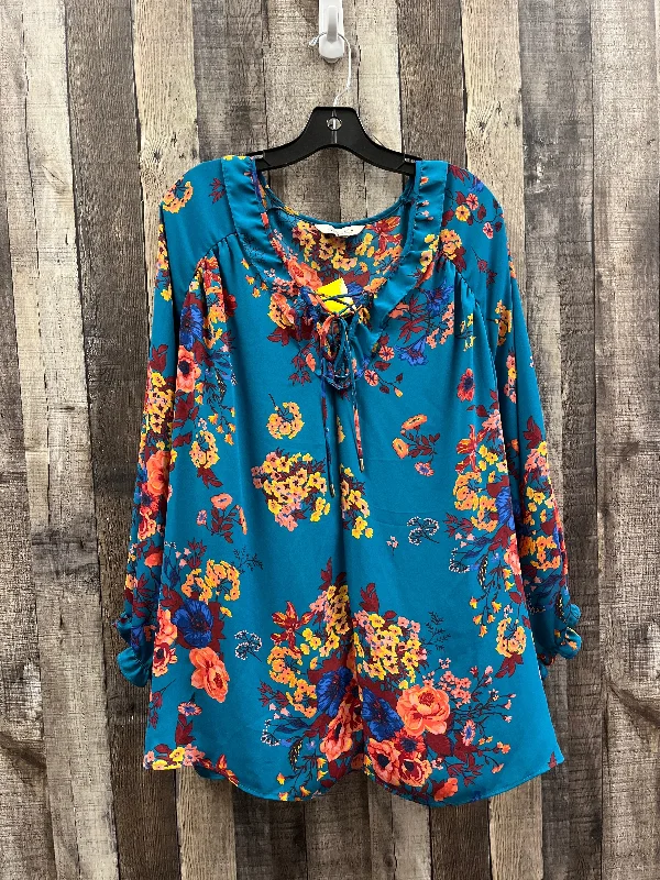 Top Long Sleeve By The Pioneer Woman In Floral Print, Size: 3x