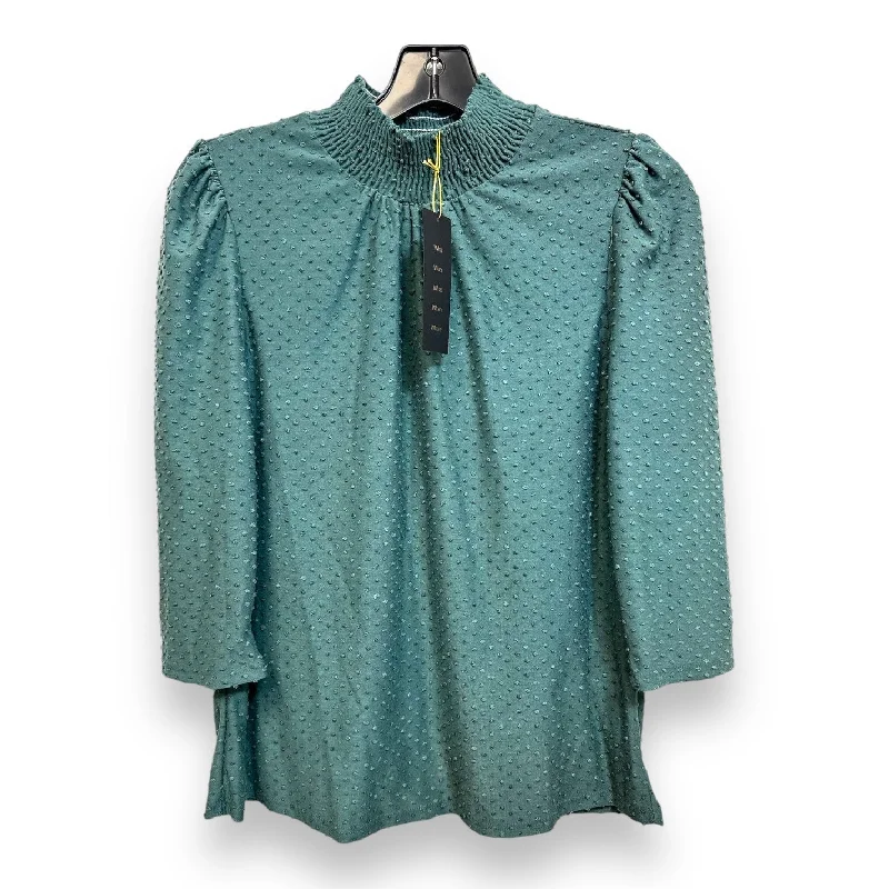 Top Long Sleeve By W5 In Green, Size: L