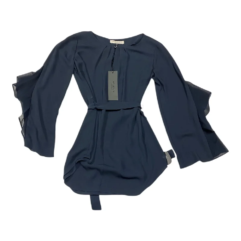 Top Long Sleeve Designer By Halston In Navy, Size: Xs