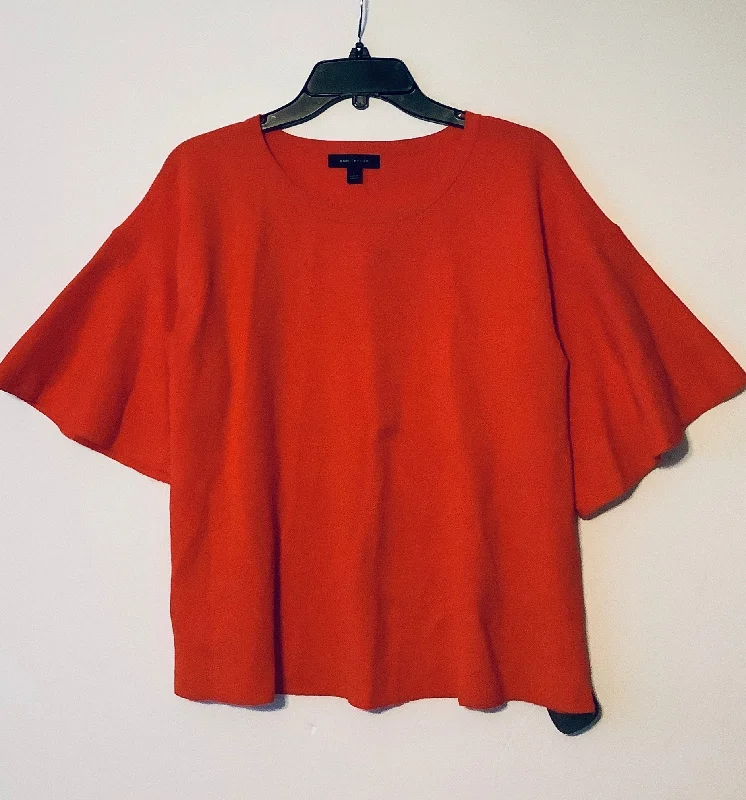 Top Short Sleeve By Ann Taylor In Orange, Size: L