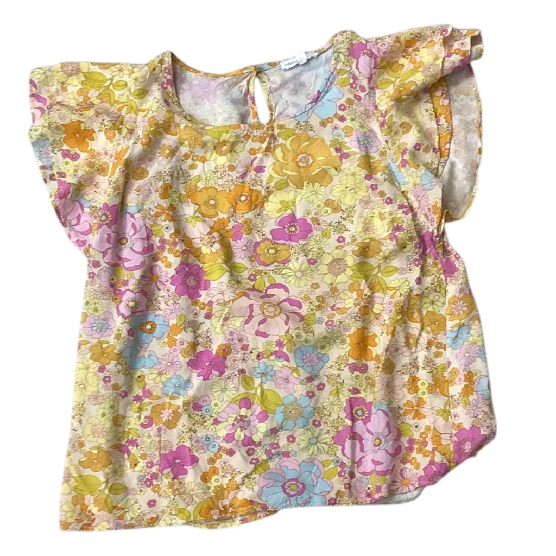 Top Short Sleeve By Clothes Mentor In Orange & Pink, Size: L