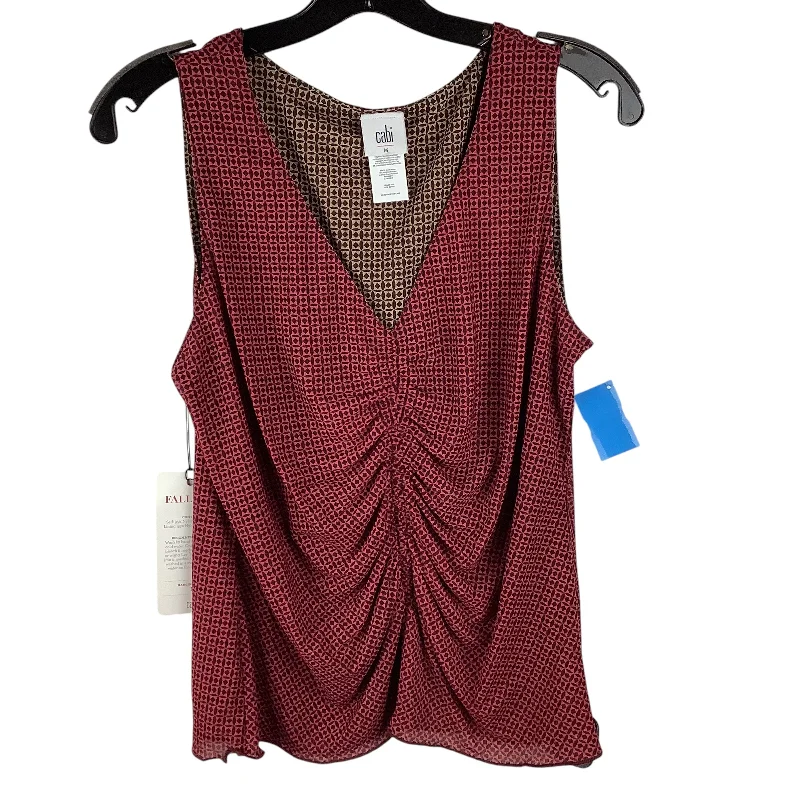 Top Sleeveless By Cabi In Red, Size: M