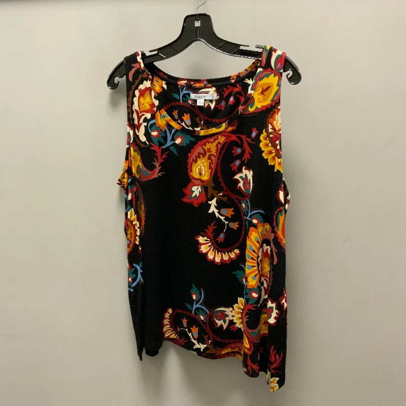 Top Sleeveless By Chicos In Black, Size: Xl