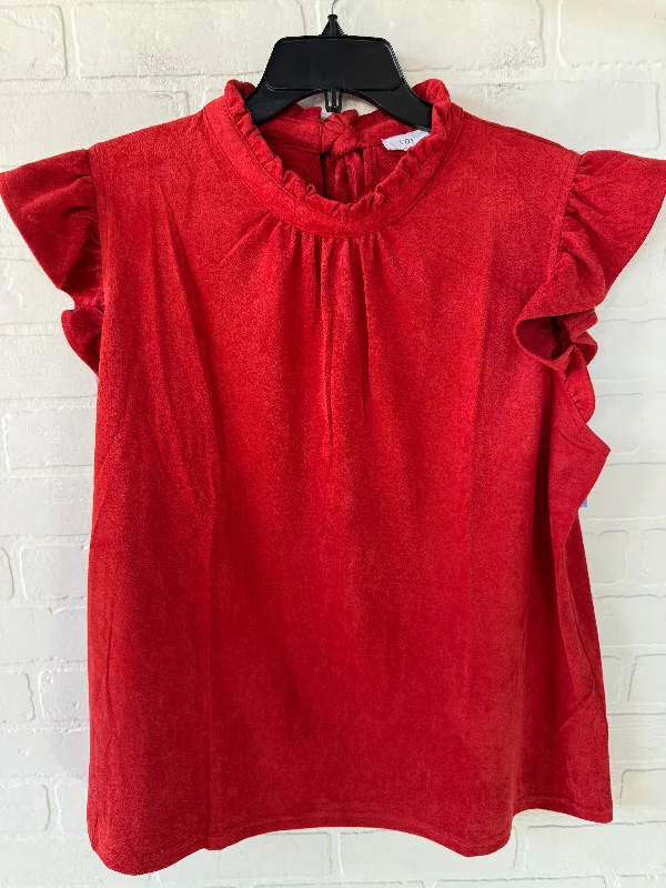 Top Sleeveless By  voy In Red, Size: 1x