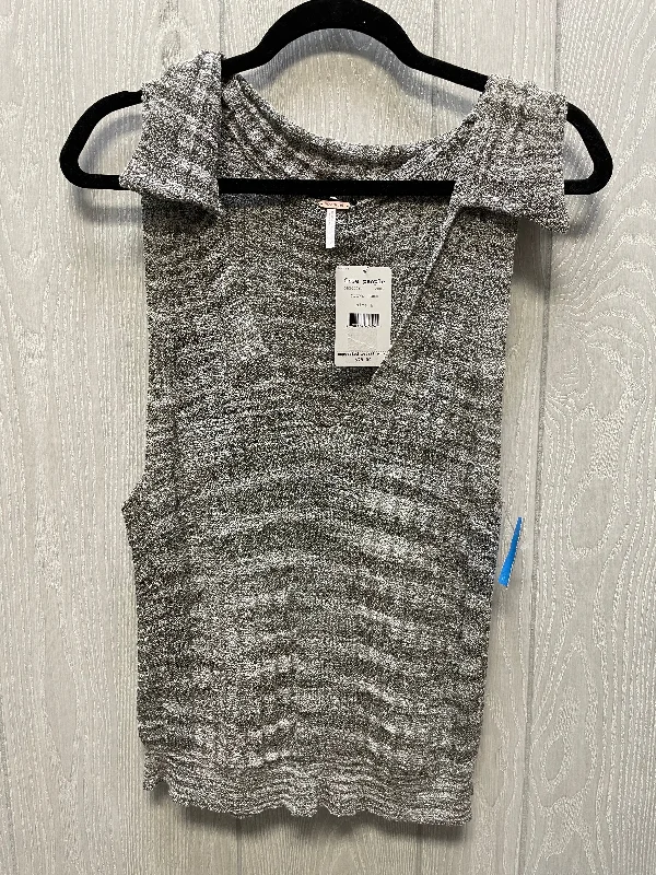 Top Sleeveless By Free People In Grey & White, Size: L