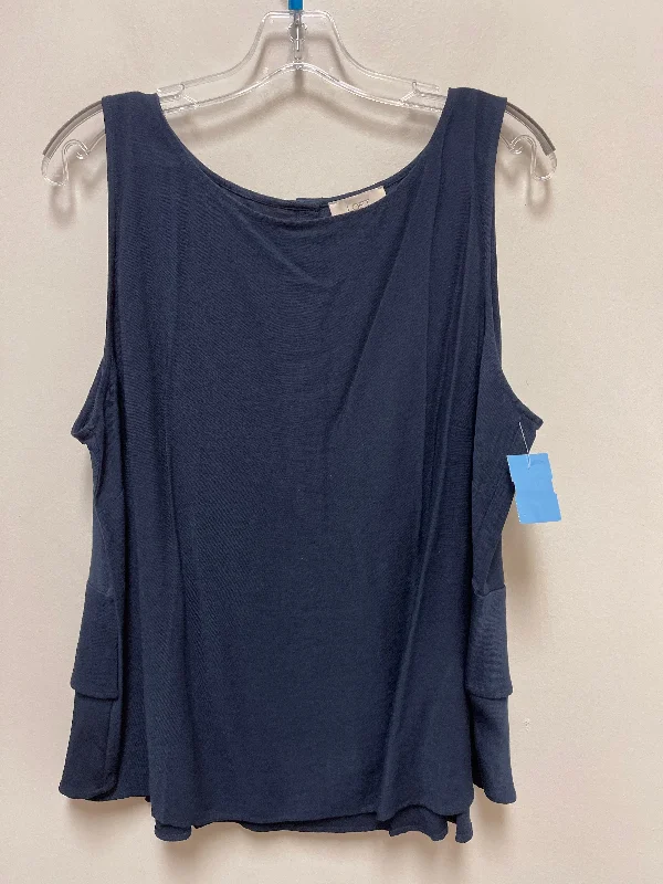 Top Sleeveless By Loft In Navy, Size: Xl