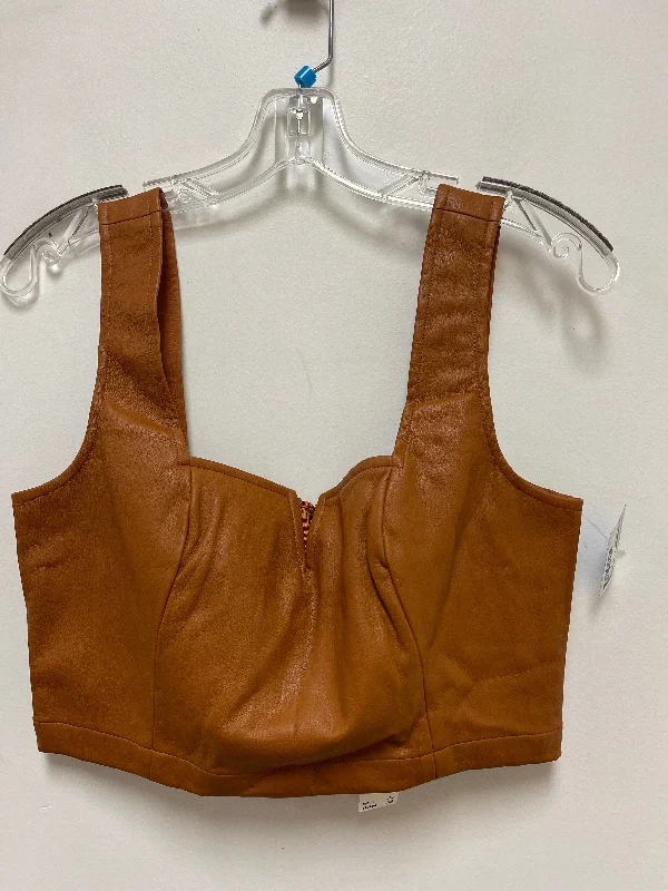 Top Sleeveless By Maeve In Brown, Size: M