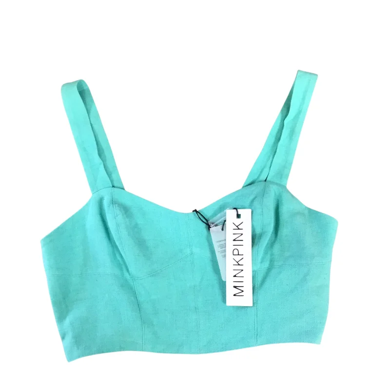 Top Sleeveless By Minkpink In Green, Size: M