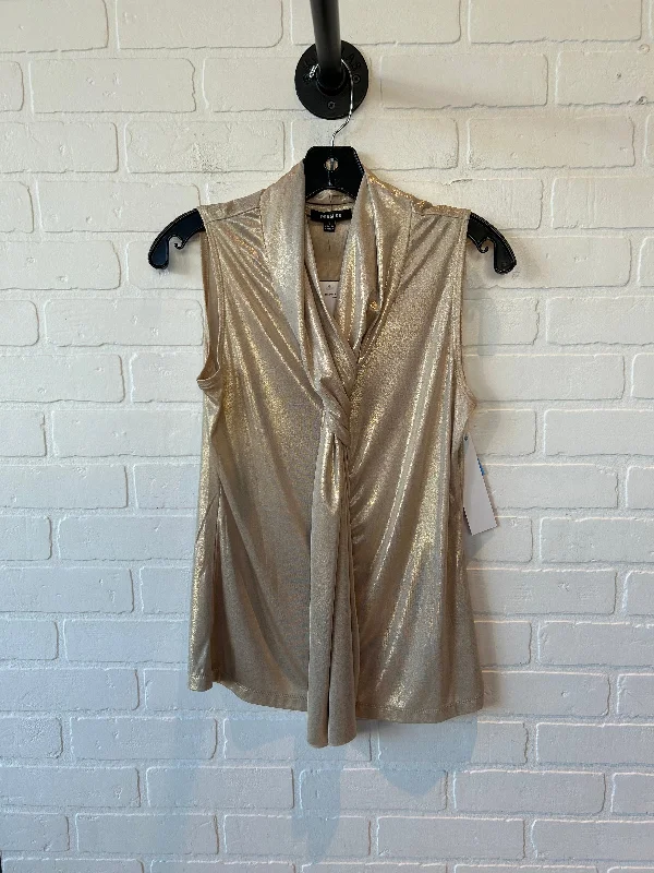 Top Sleeveless By Premise In Gold, Size: S