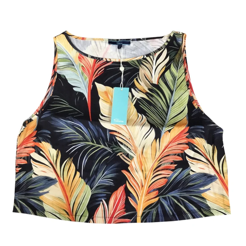 Top Sleeveless By Shore In Floral Print, Size: L