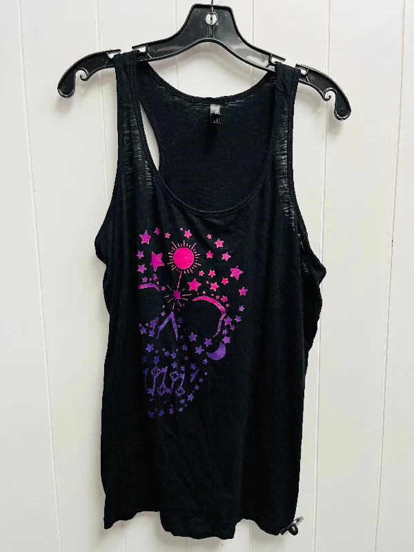 Top Sleeveless By Torrid In Black & Purple, Size: 1x