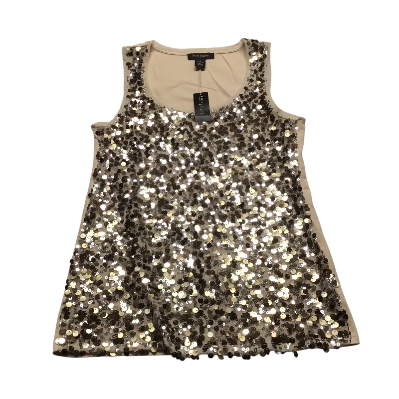 Top Sleeveless By White House Black Market In Gold & Tan, Size: M