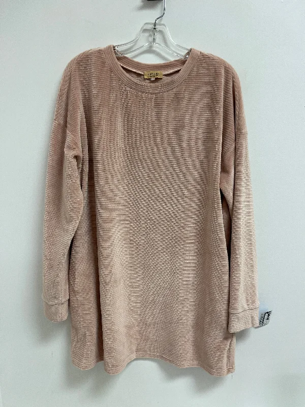 Tunic Long Sleeve By Piko In Pink, Size: Xl