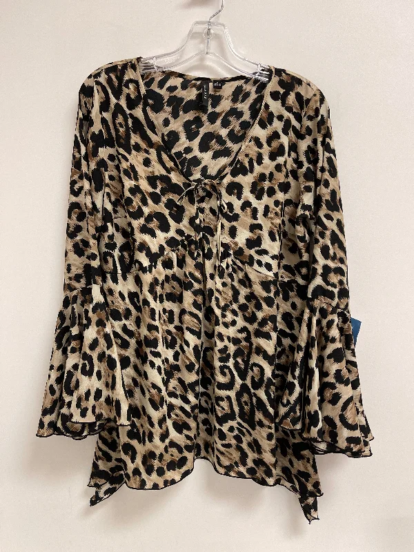 Tunic Long Sleeve By Sioni In Animal Print, Size: M