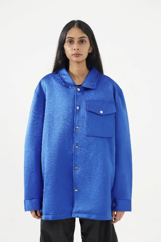 ROYAL BLUE SILK COACH JACKET